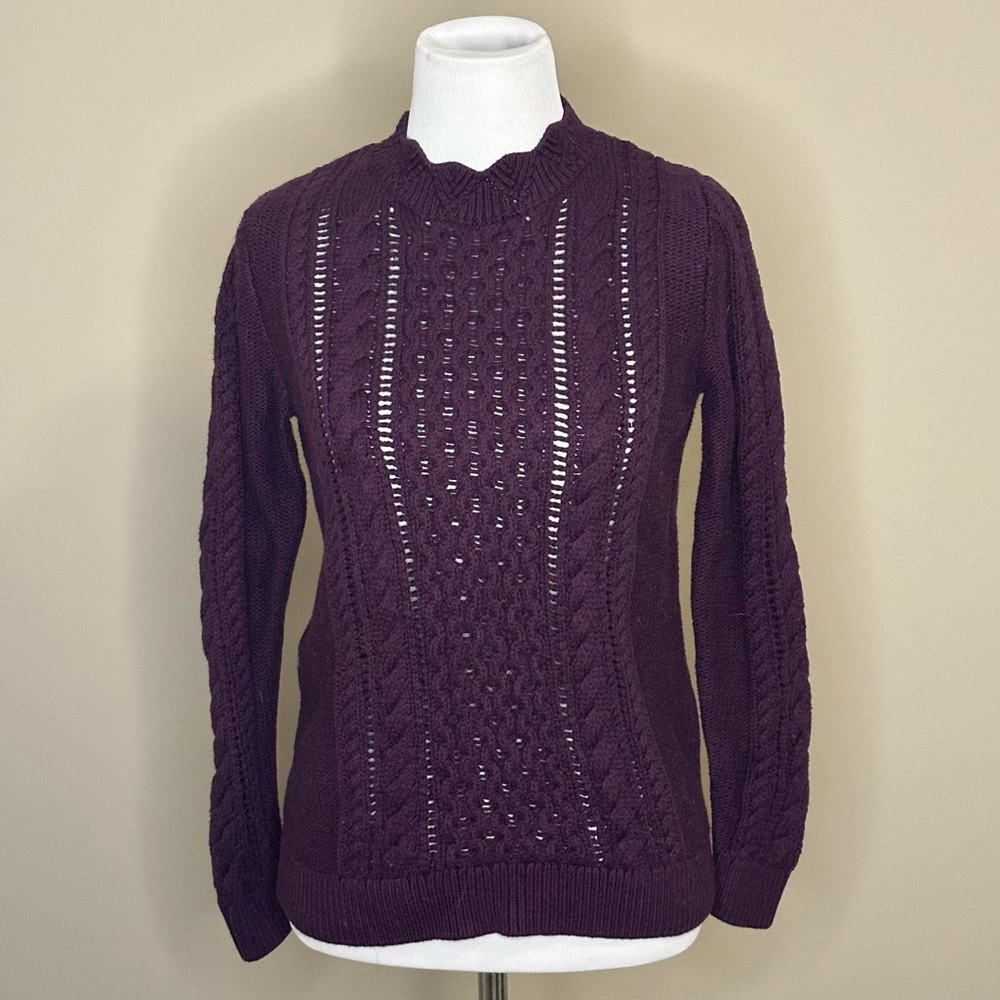 Banana Republic Women's Plum Cable Knit Sweater